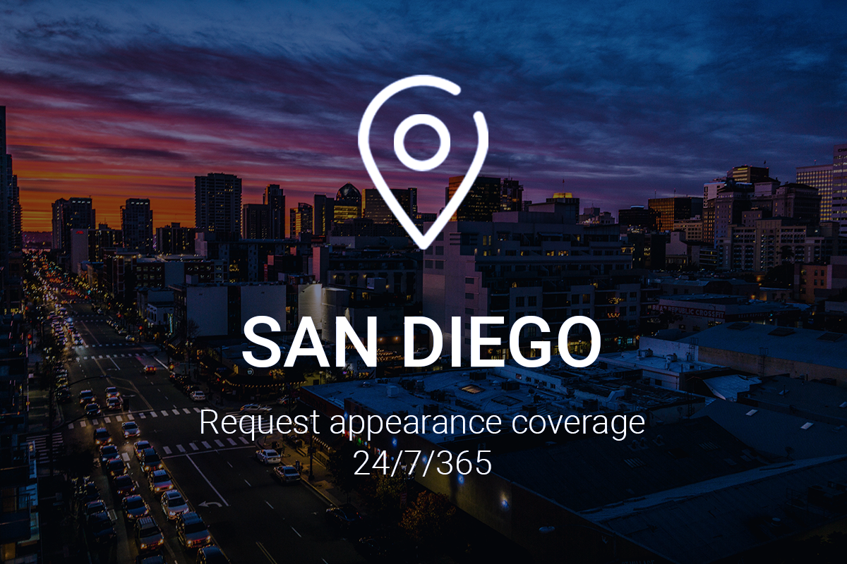 Request Appearance Coverage 24 hours a Day, 365 Days a Year in San Diego